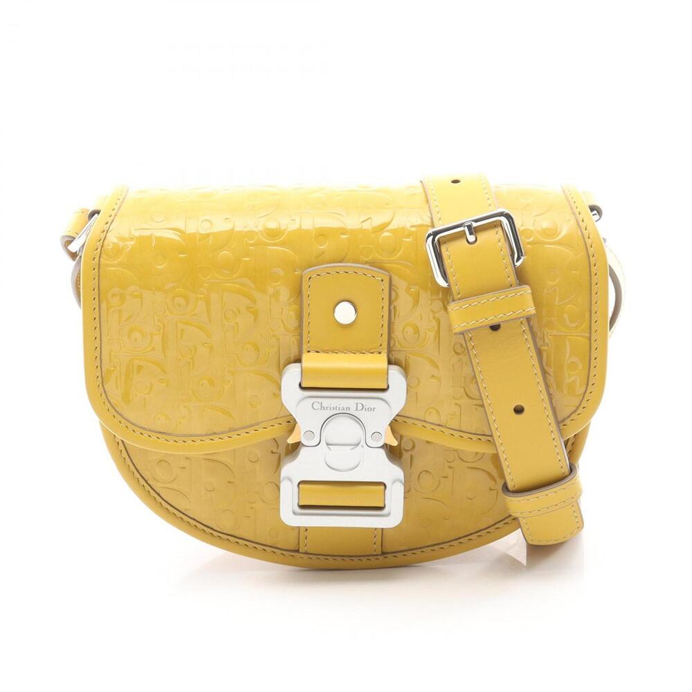 CHRISTIAN DIOR Yellow Leather Shoulder Bag